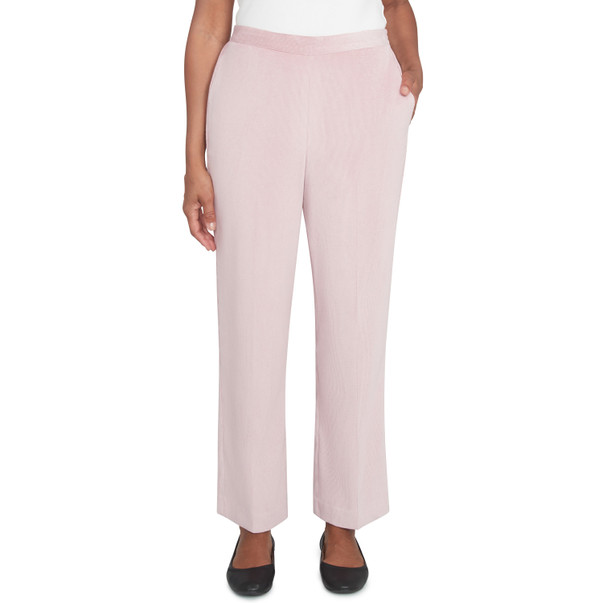 Women's Corduroy Elastic Waist Short Length Pleated Pant
