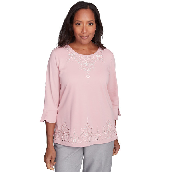 Women's Lace Cutout Split Sleeve Top