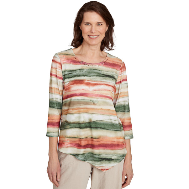 Women's Watercolor Stripe Top