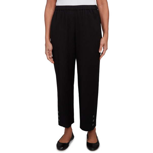 Petite Women's Button Cuffed All Around Elastic Ankle Pant