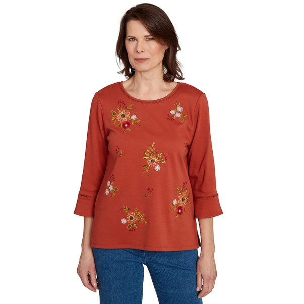 Women's Tossed Floral Flutter Sleeve Top