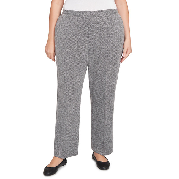 Plus Women's Herringbone Knit Medium Length Pant