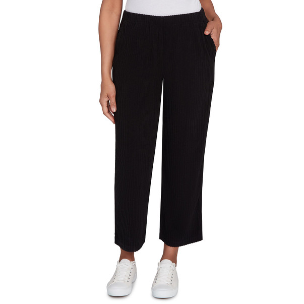 Petite Women's Ribbed Knit Ankle Pant