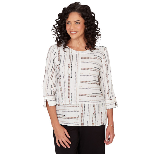 Women's Spliced Jacquard Stripe Top