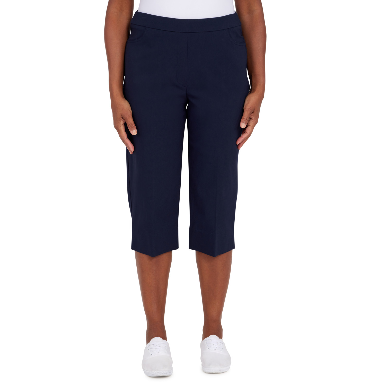 Women's Flat Front Split Hem Allure Clamdigger Pant
