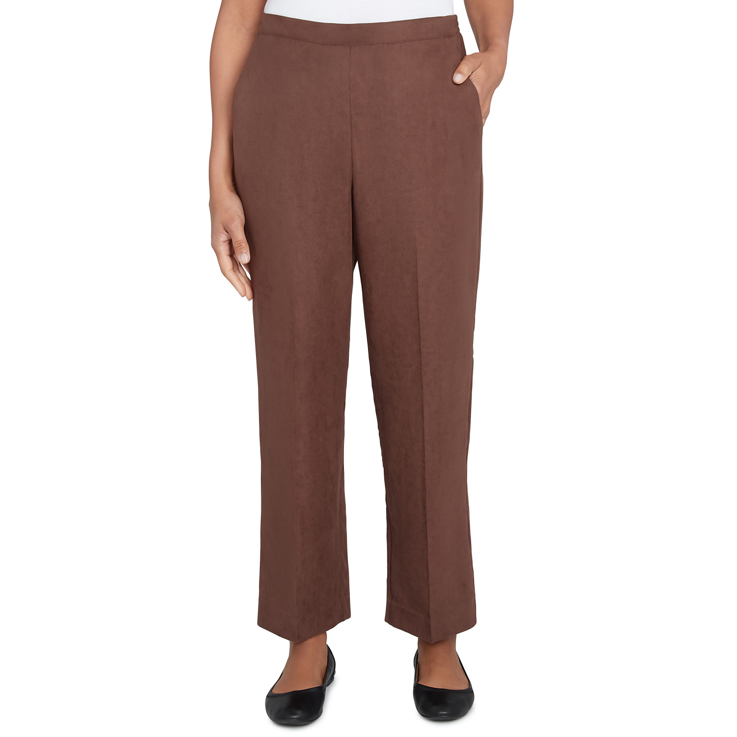 Women's Classic Faux Suede Slant Pocket Short Length Pant