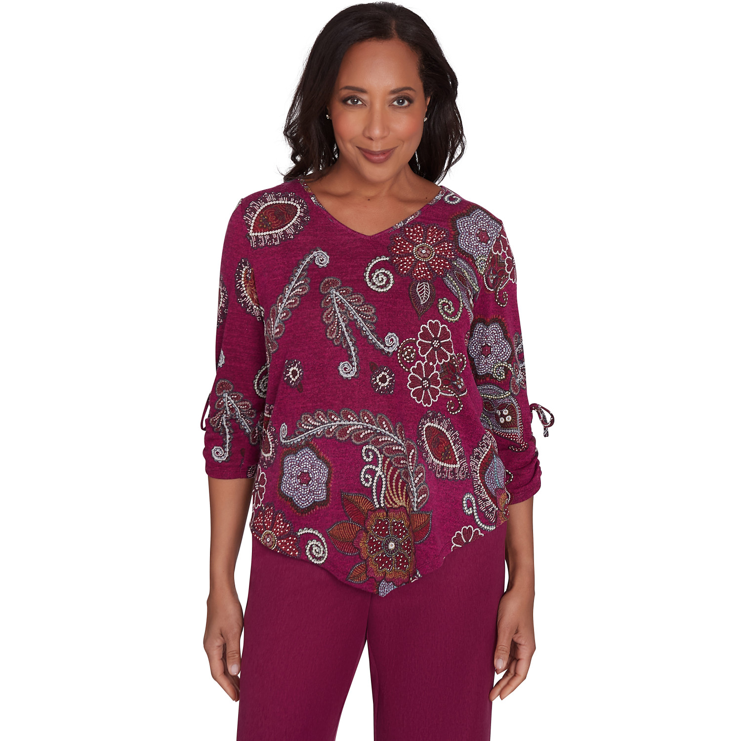 Women's Floral V Neck Top