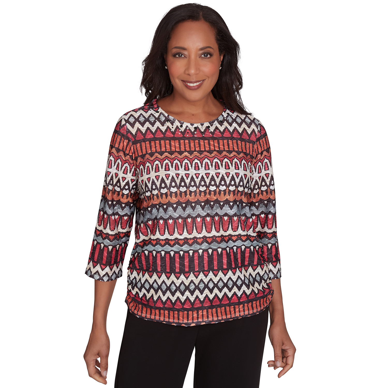 Women's Geometric Crew Neck Top