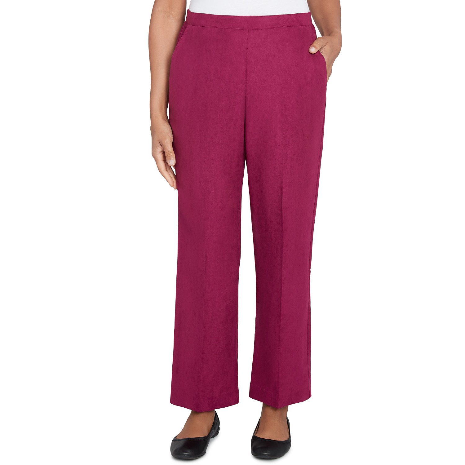 Women's Classic Faux Suede Slant Pocket Medium Length Pant