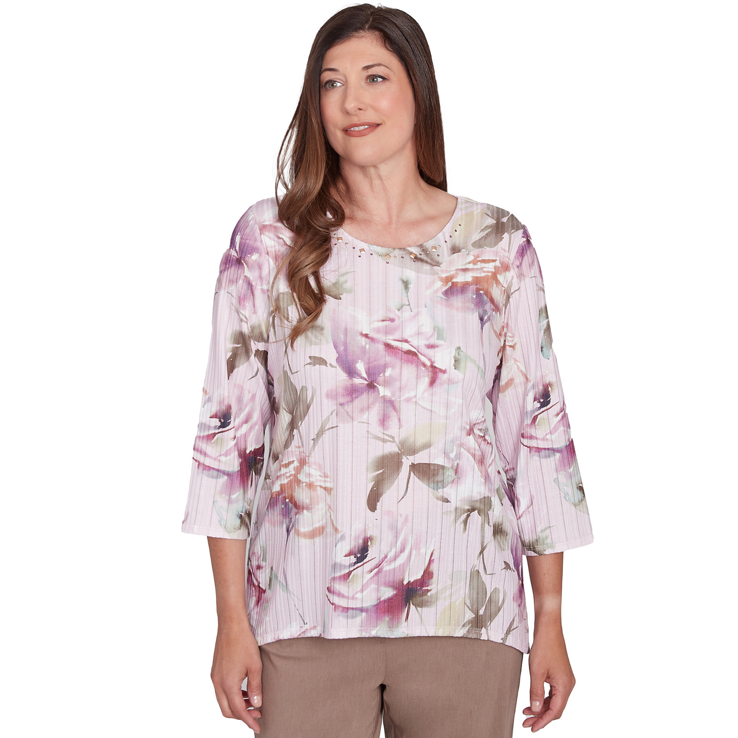 Women's Romantic Florals Textured Top