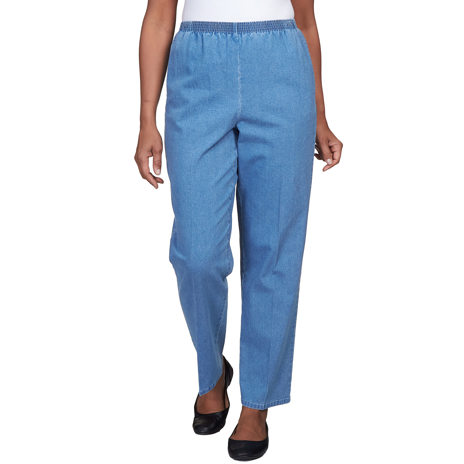 Women's Elastic Waist Short Length Denim Pant