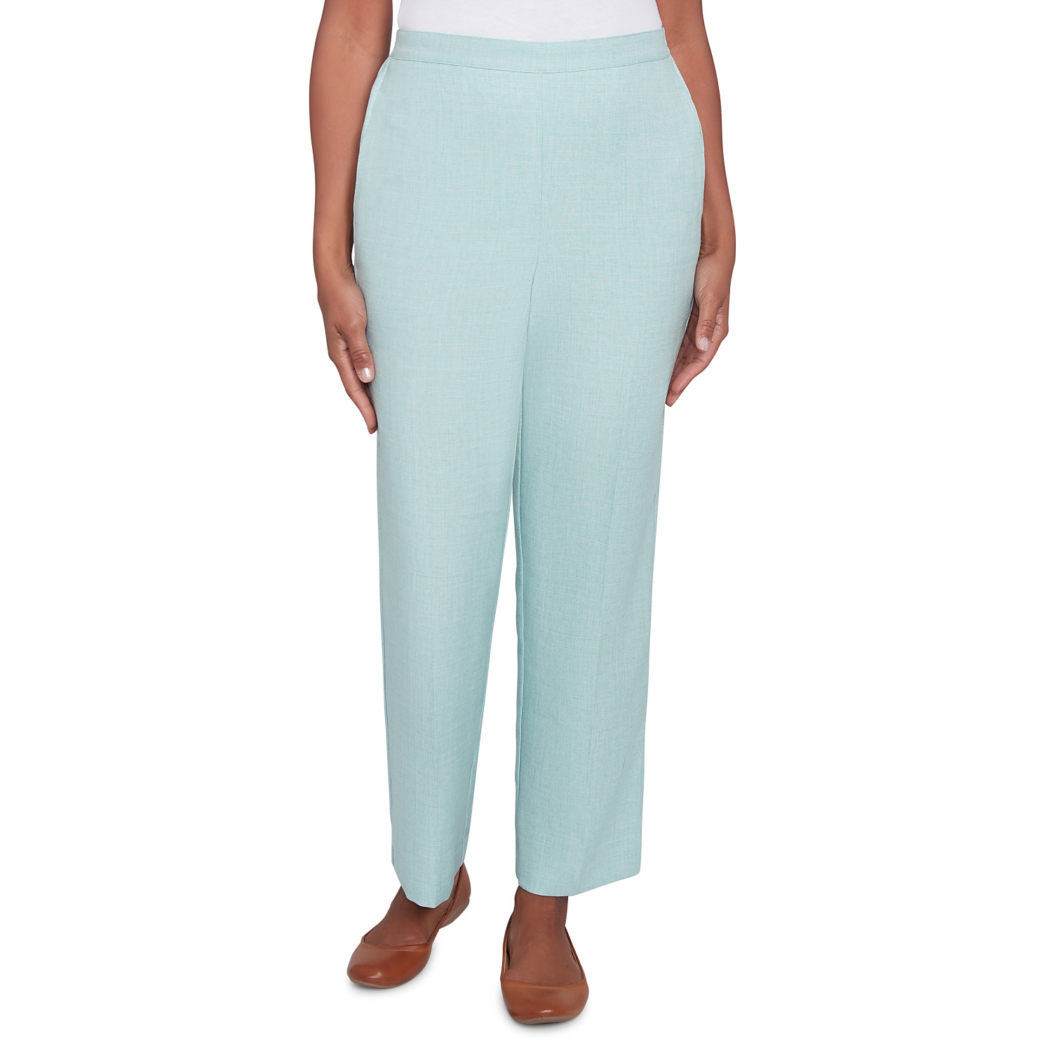 Petite Women's Relaxed Linen Medium Length Pant