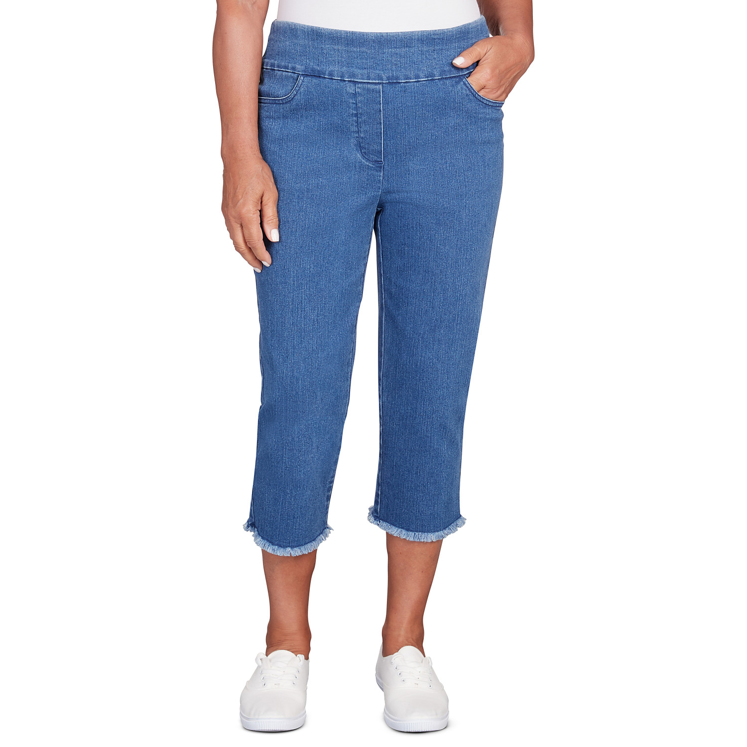 Women's Denim Fringe Capri Pant