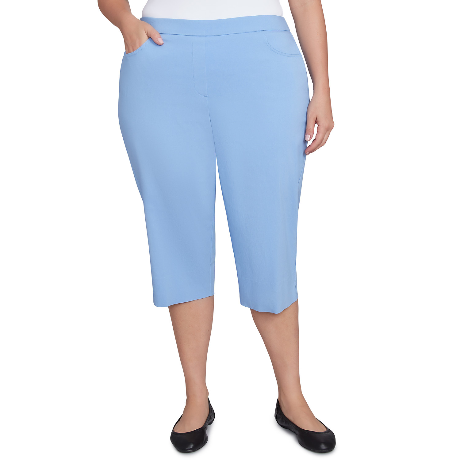 Plus Women's Flat Front Allure Classic Clamdigger Pant