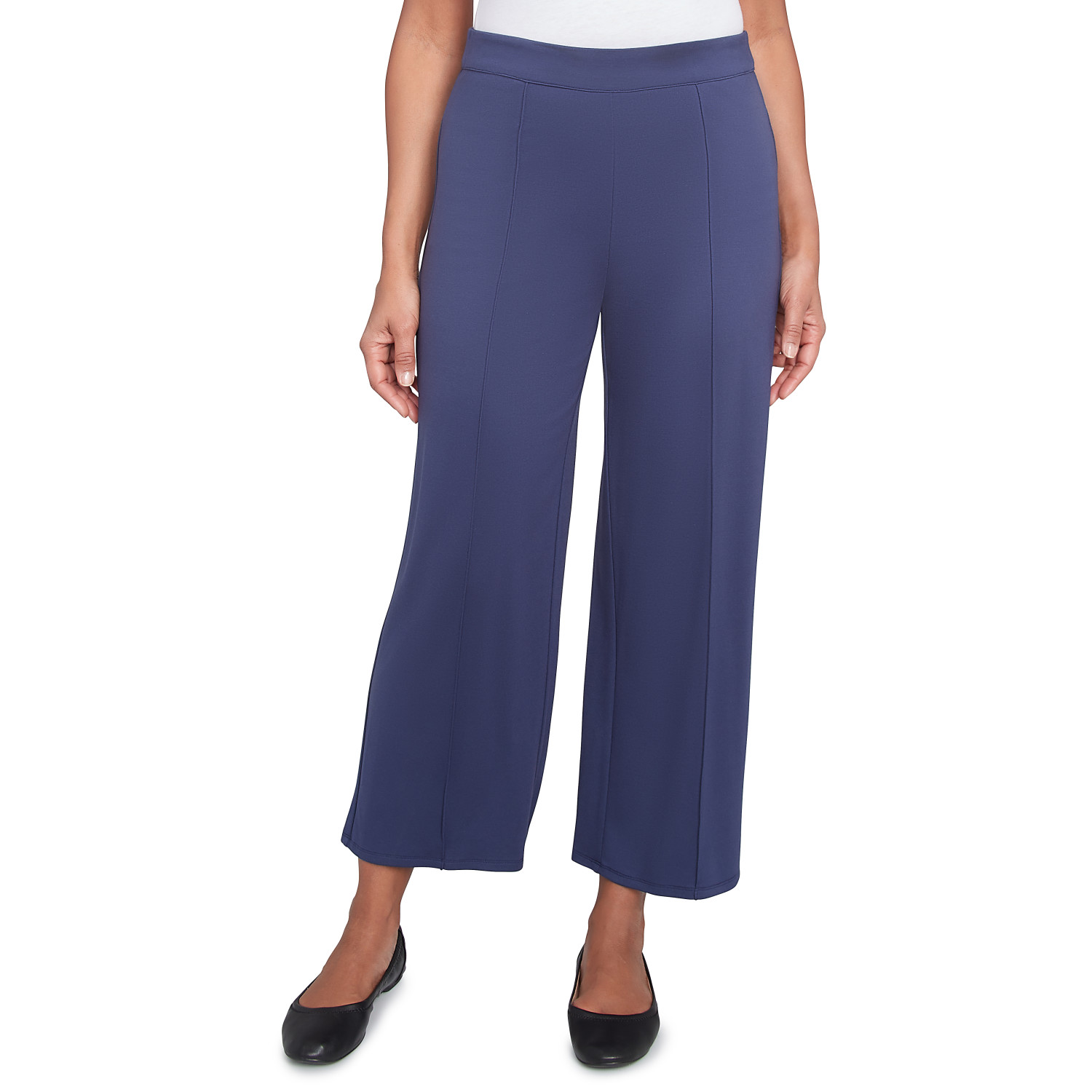 Petite Women's Pleated Wide Leg Ankle Pants