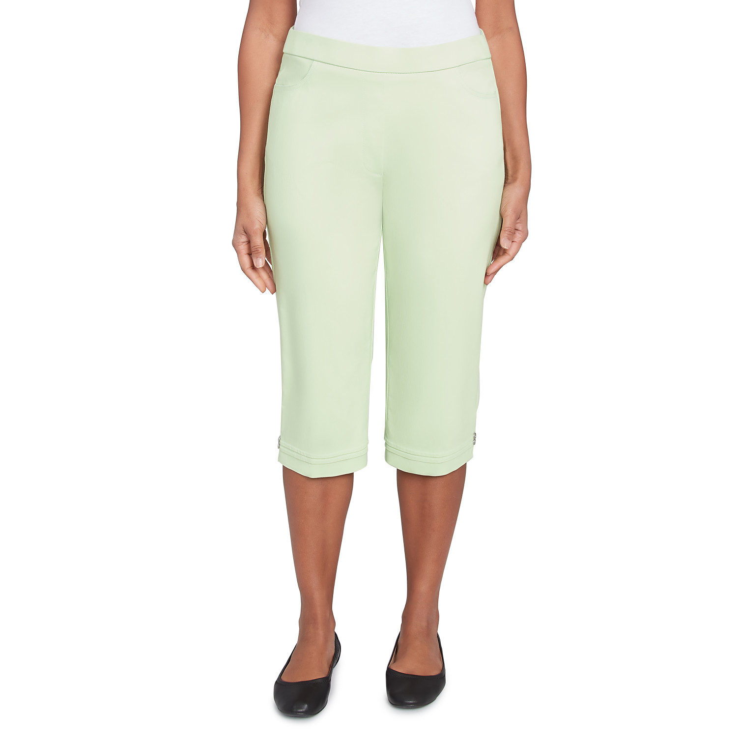 Petite Women's Novelty Cuff Tummy Control Capri