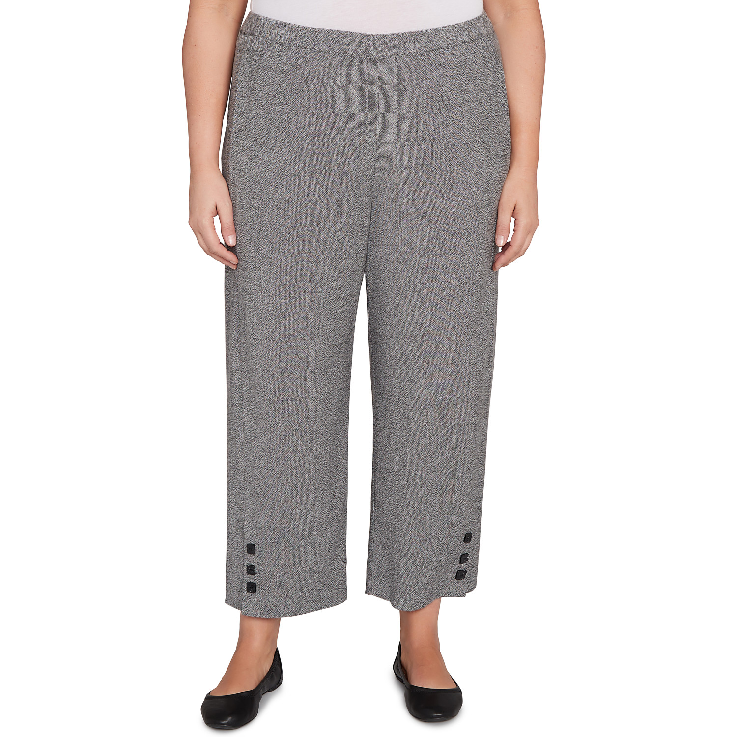 Plus Women's Button Cuffed All Around Elastic Ankle Pant