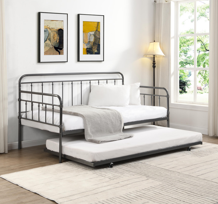 Metal Day Bed w/ Trundle Twin - 90118
