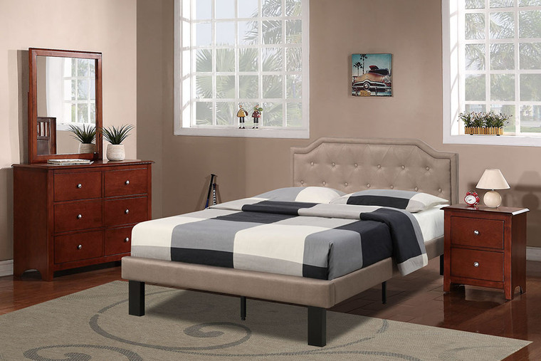 Polyfiber, Plywood, MDF Twin Size Bed Black - 70064