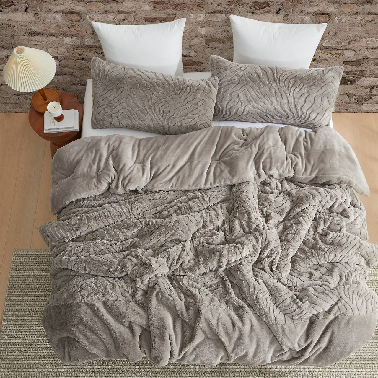 Faded Zebra - Coma Inducer® Oversized Comforter - Pepper Taupe Gray