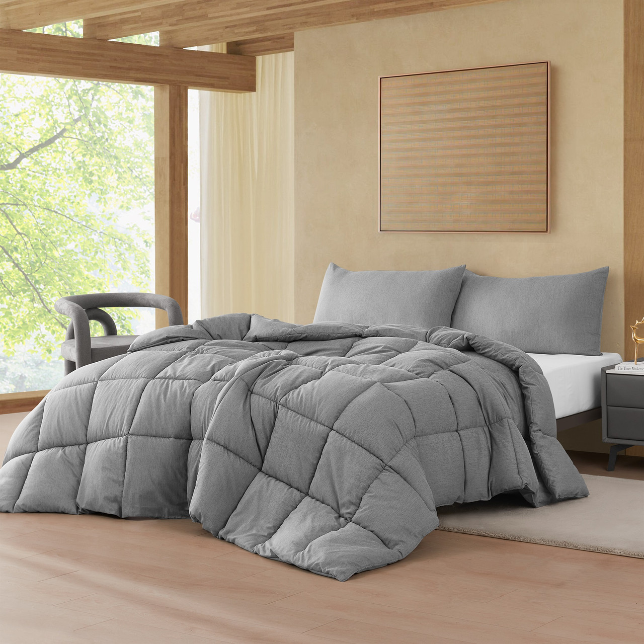 Blended Melange Panda - Coma Inducer® Oversized Comforter Set - Gray