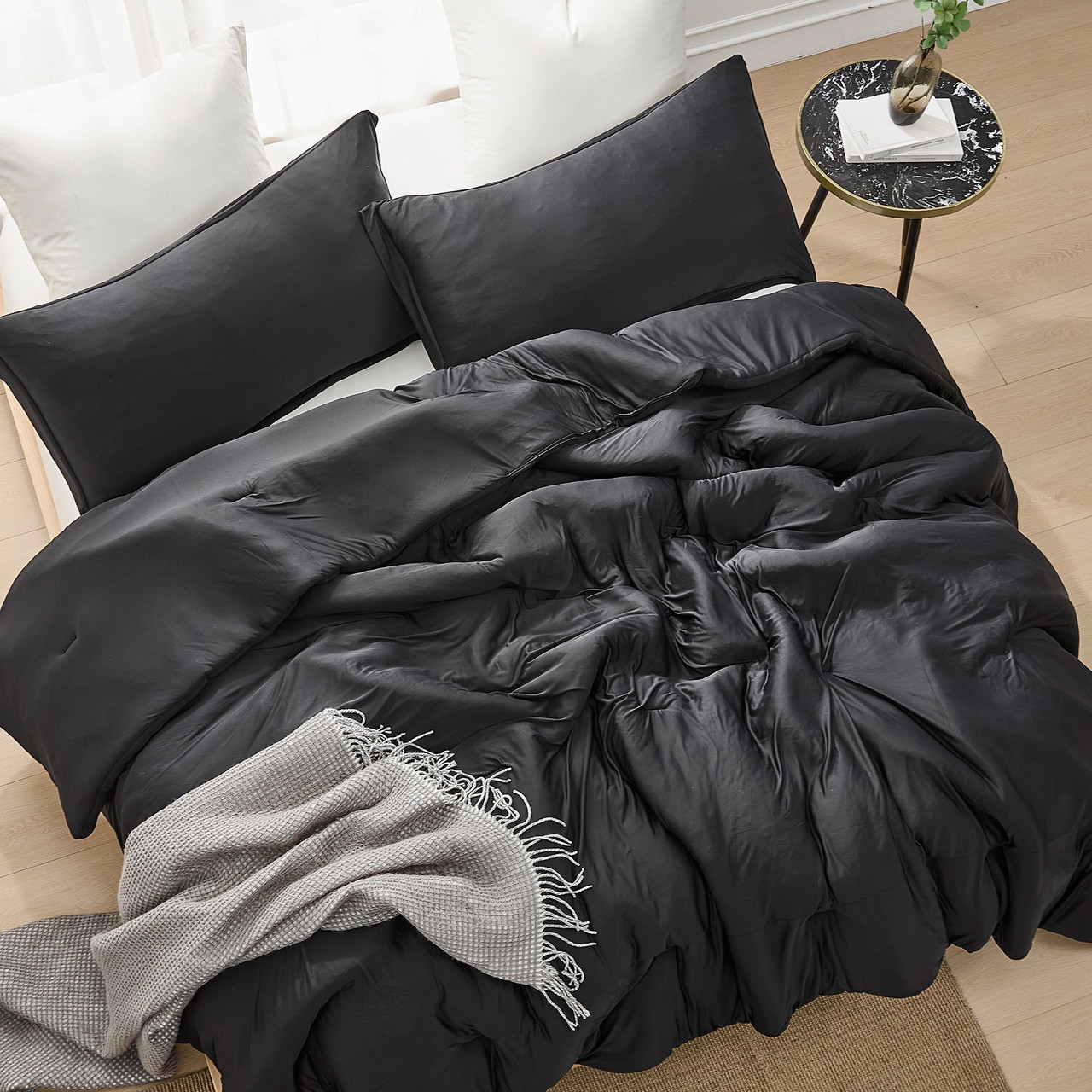Cold Black Night - Coma Inducer® Oversized Comforter Set - Black