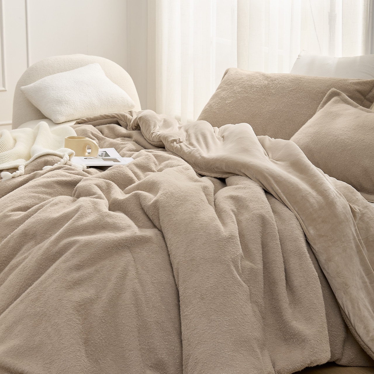 You Feel Me - Coma Inducer® Oversized Comforter Set - Tan Taupe