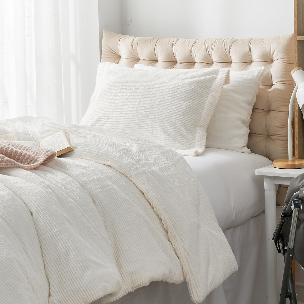 Ribbed - Coma Inducer® Oversized Comforter Set - Ivory Almond