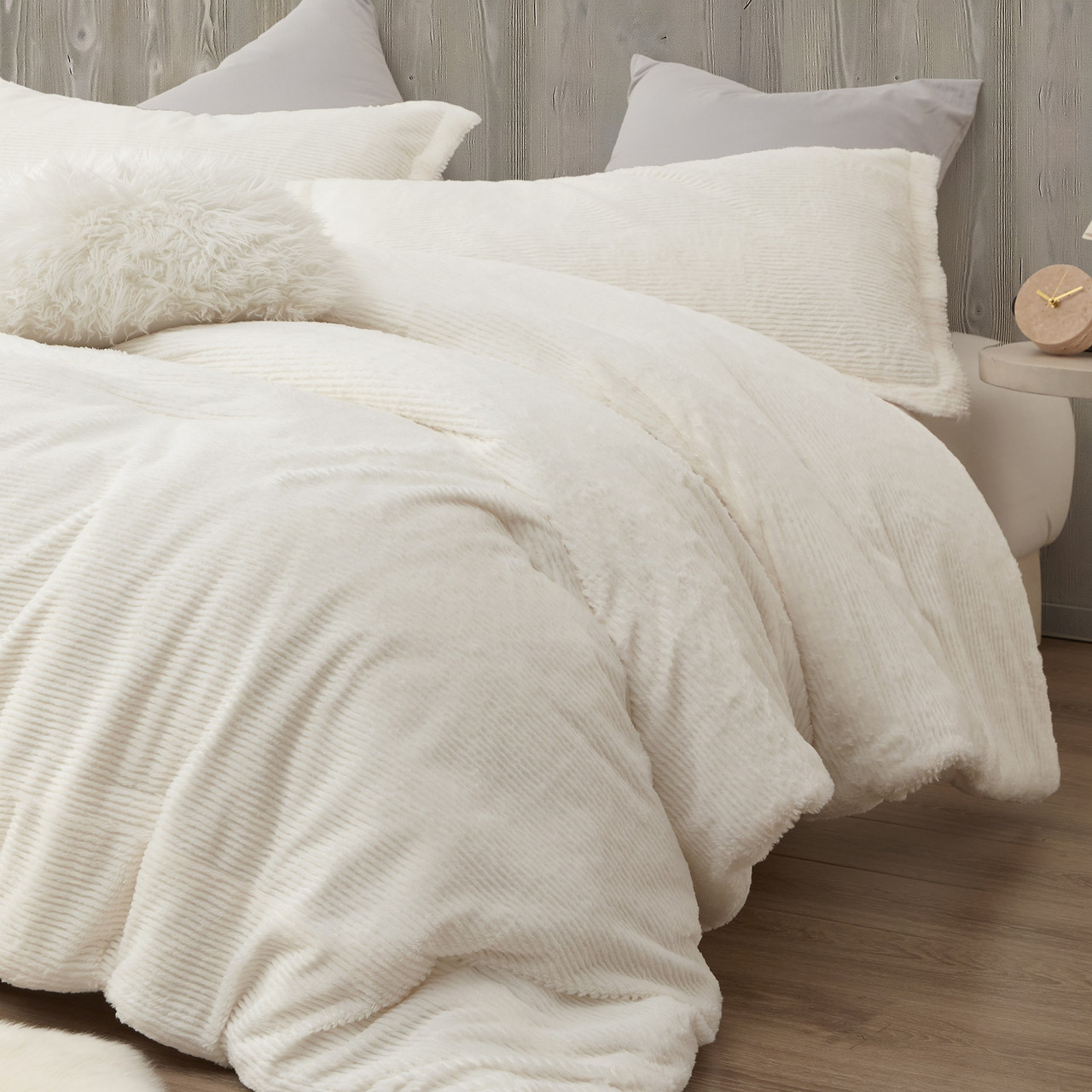 Ribbed - Coma Inducer® Oversized Comforter Set - Ivory Almond