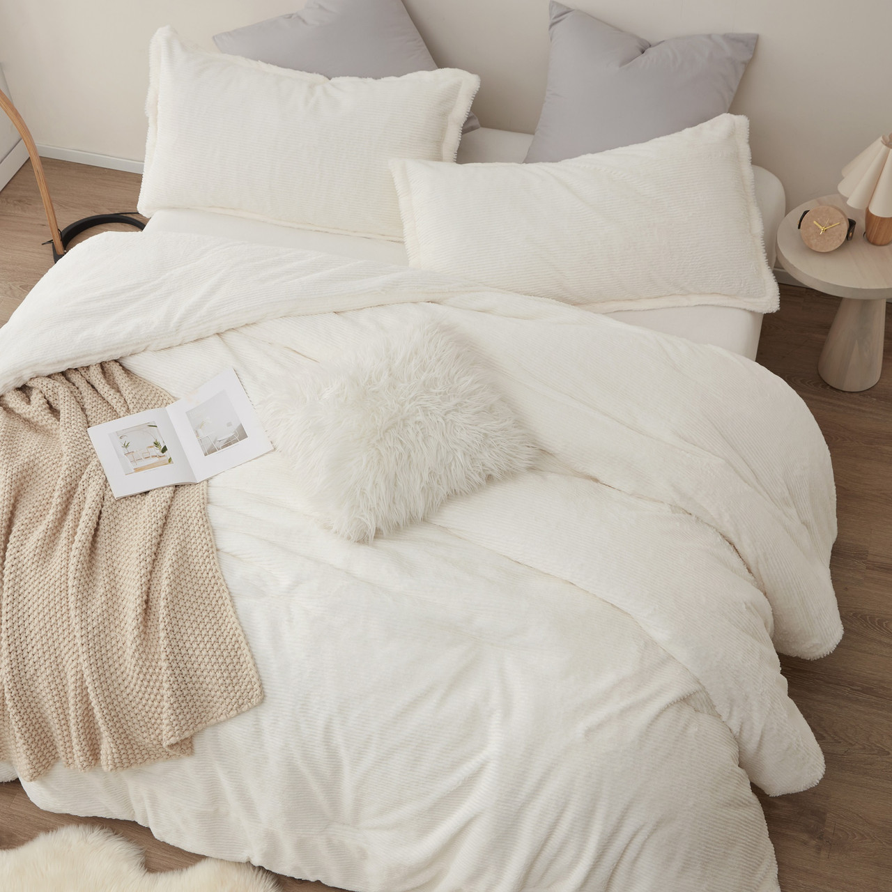 Ribbed - Coma Inducer® Oversized Comforter Set - Ivory Almond
