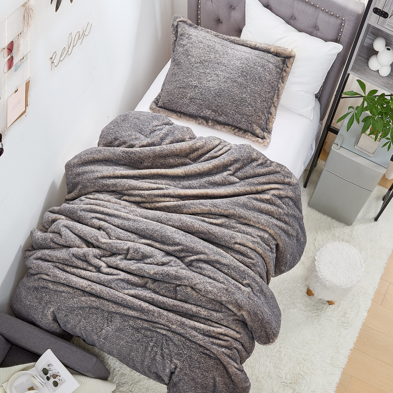 Polar Wolf - Coma Inducer® Oversized Comforter Set - Gray Brown