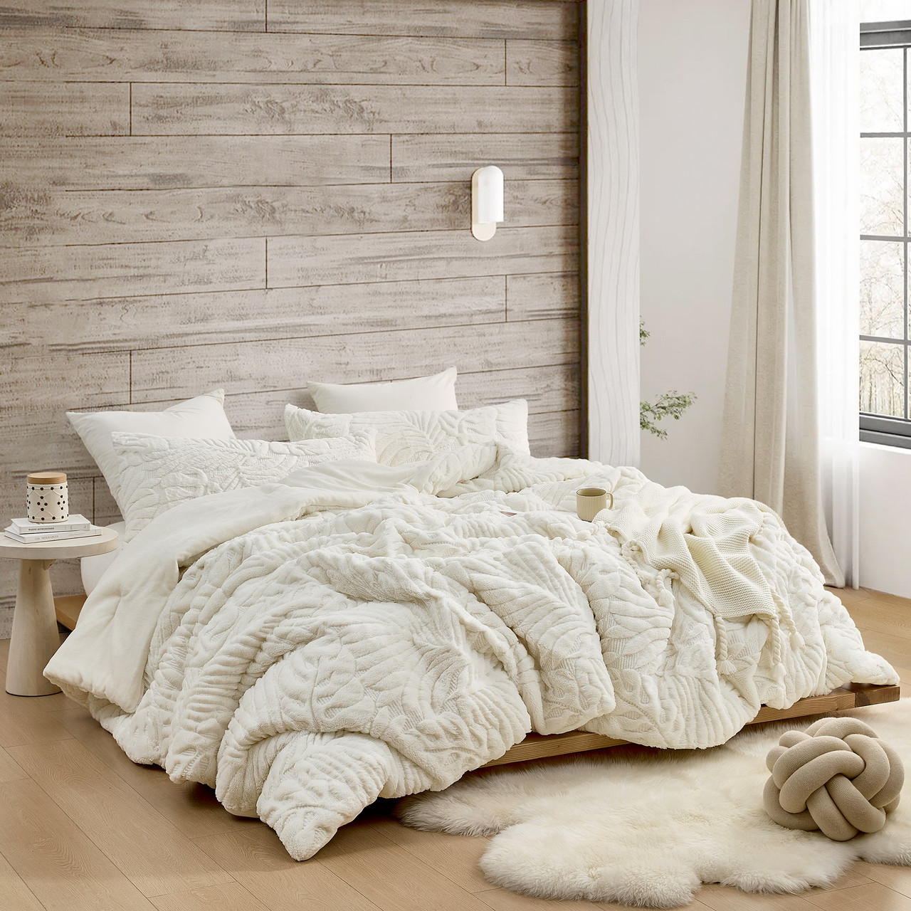 Banana Leafy Plush - Coma Inducer® Oversized Comforter Set - Cream
