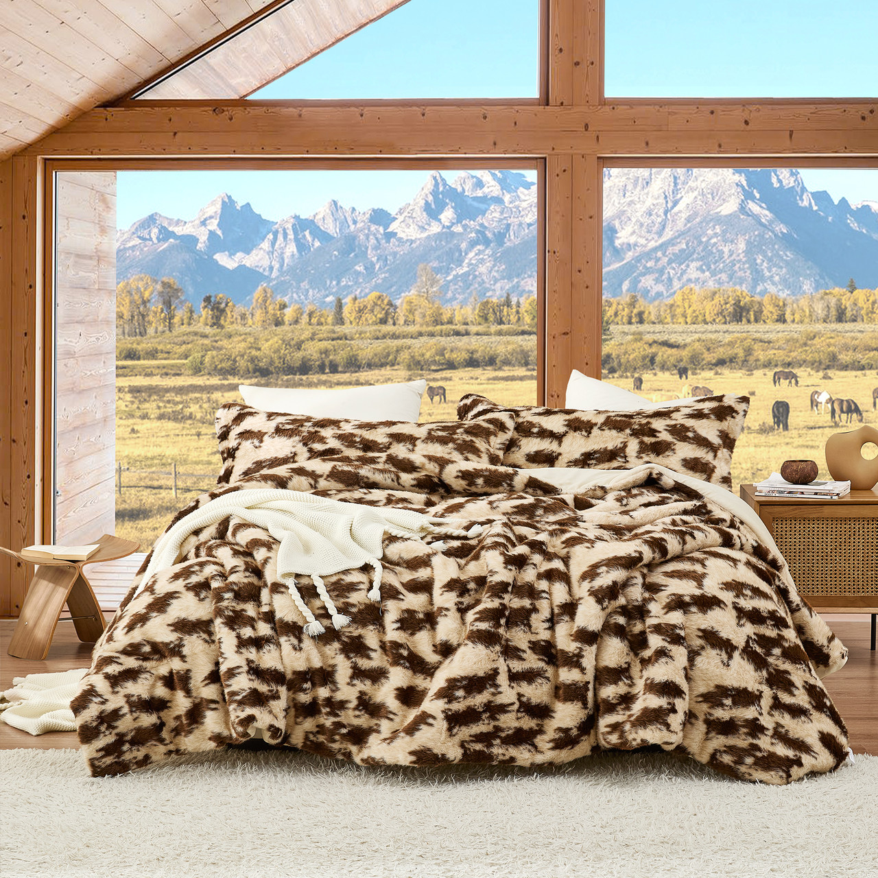 Coachella Desert Critters Blanket 藤井風　XG Cowboy - Coma Inducer® Oversized Comforter Set - Brown Cow