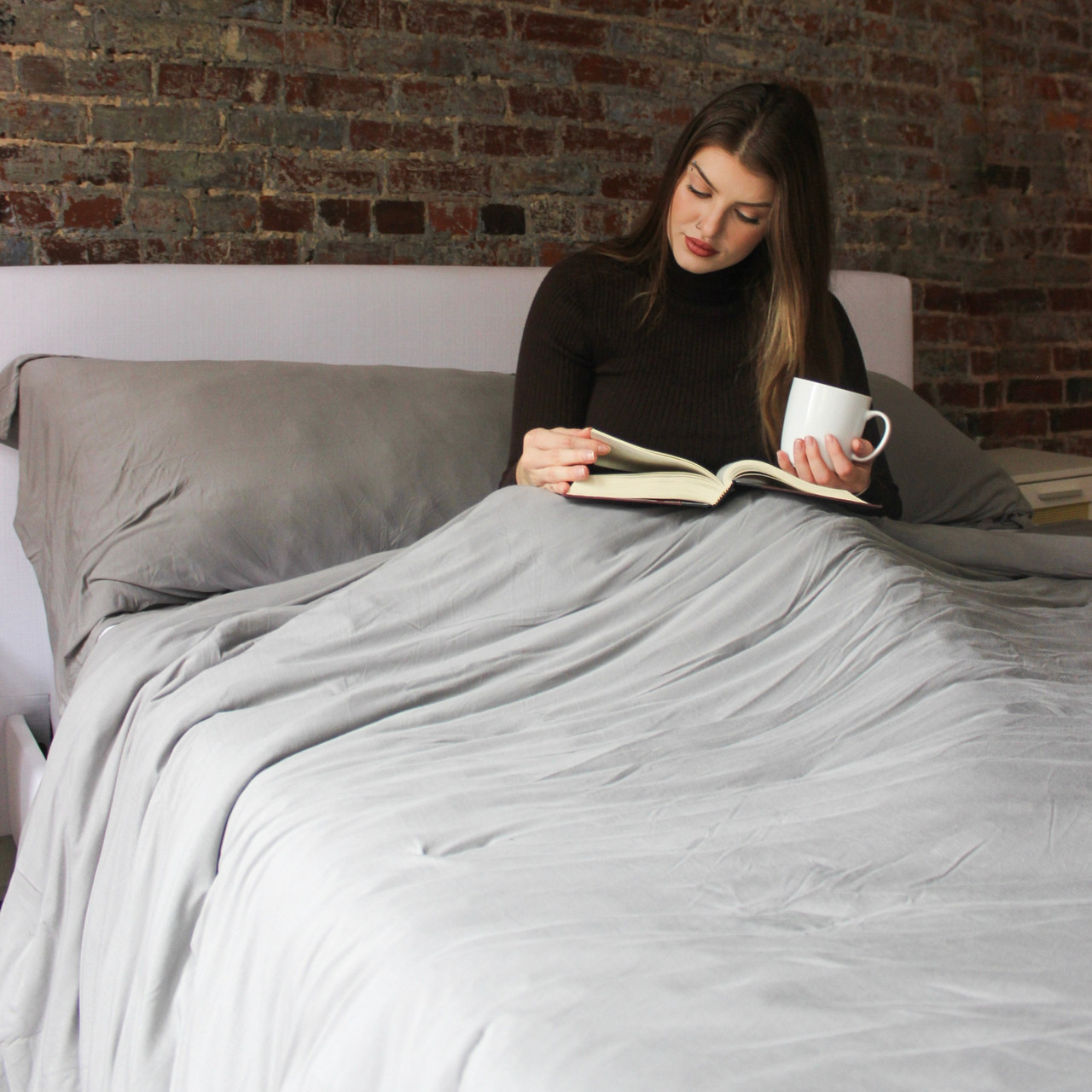 Chillin Panda - Coma Inducer® Oversized Comforter Set - Cavern Gray