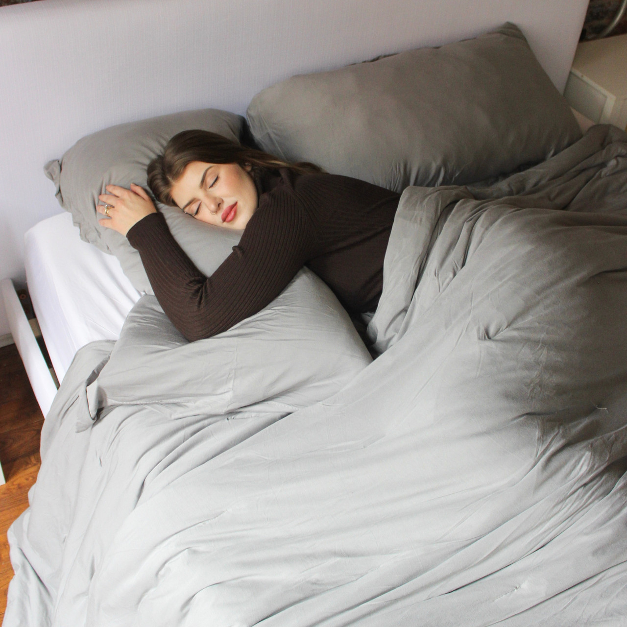 Chillin Panda - Coma Inducer® Oversized Comforter Set - Cavern Gray
