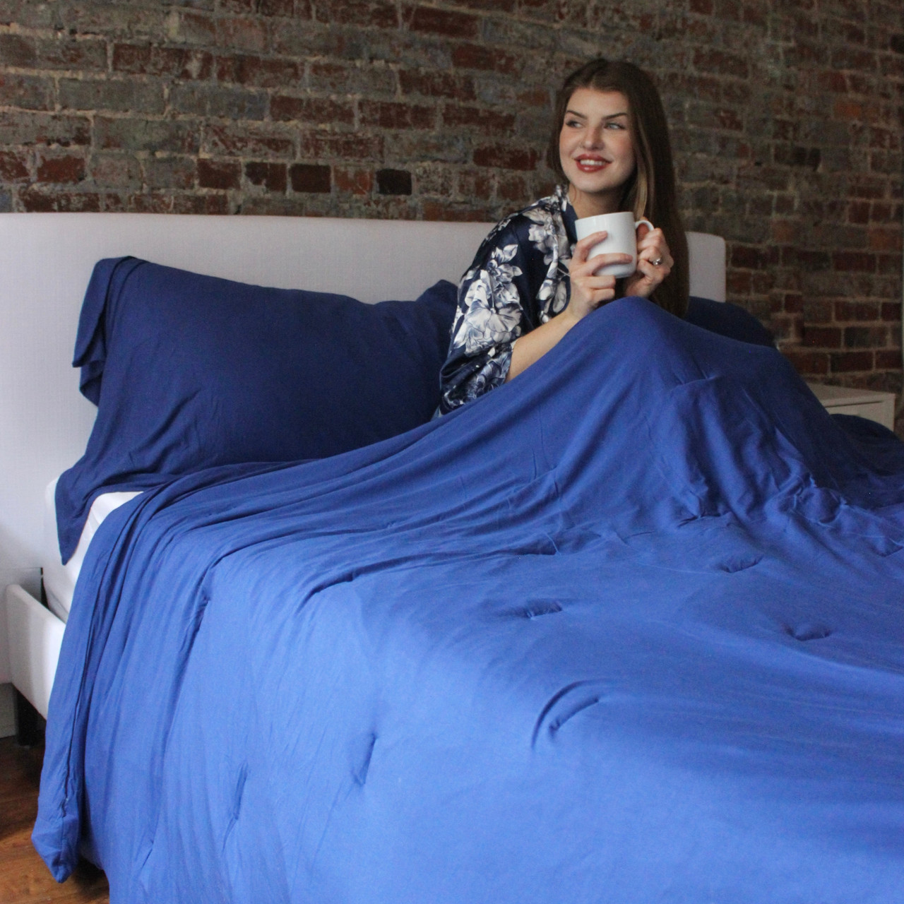 Chillin Panda - Coma Inducer® Oversized Comforter Set - Limoges Blue