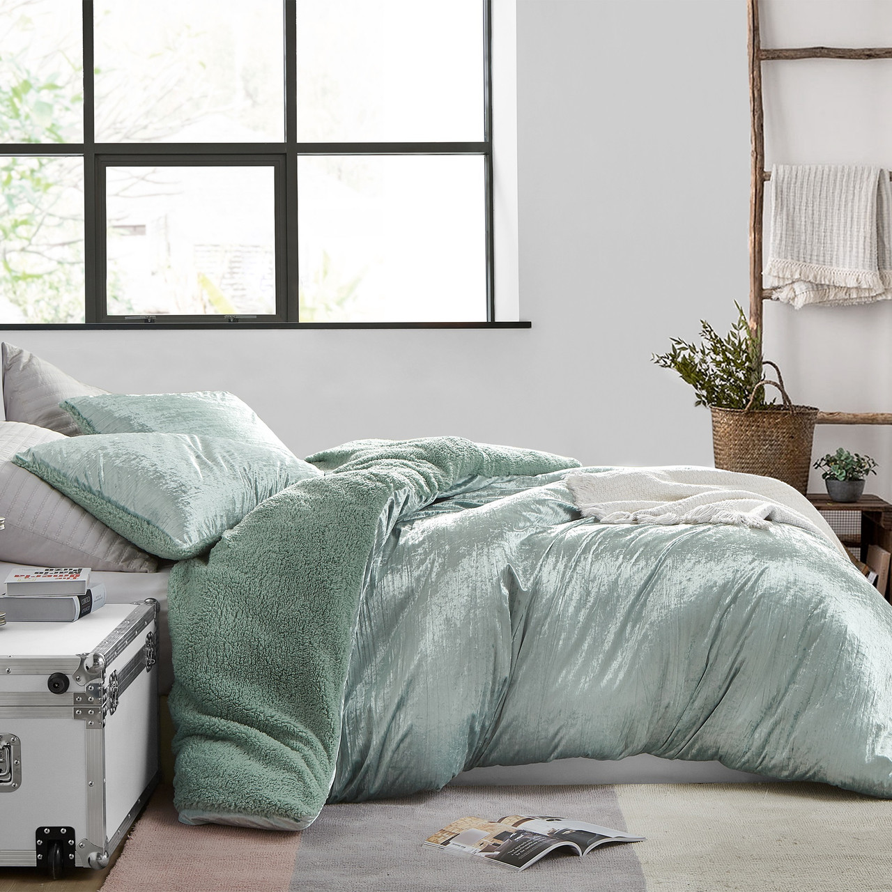 Velvet Crush - Coma Inducer® Duvet Cover - Crinkle Iced Green