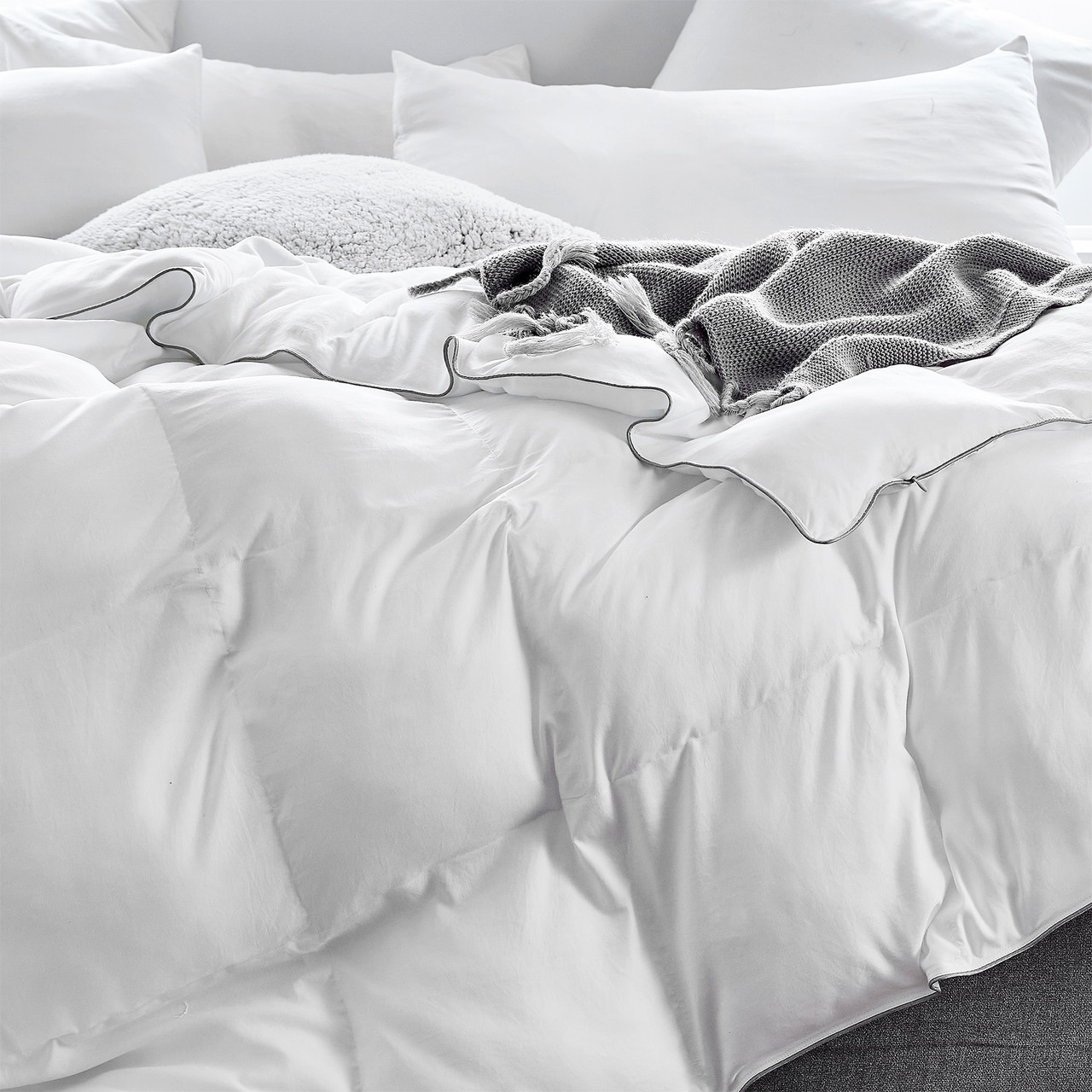 Snorze Cloud Comforter Set - Coma Inducer Oversized Bedding in True Blue - Oversized Alaskan King