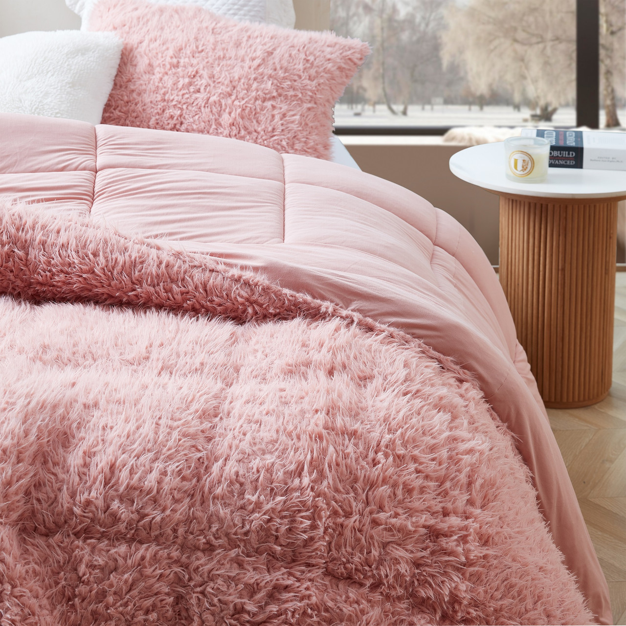 Pretty Pink Twin Oversized Bedspread New Plush Coma Inducer Extra Large  Twin Bedding Set