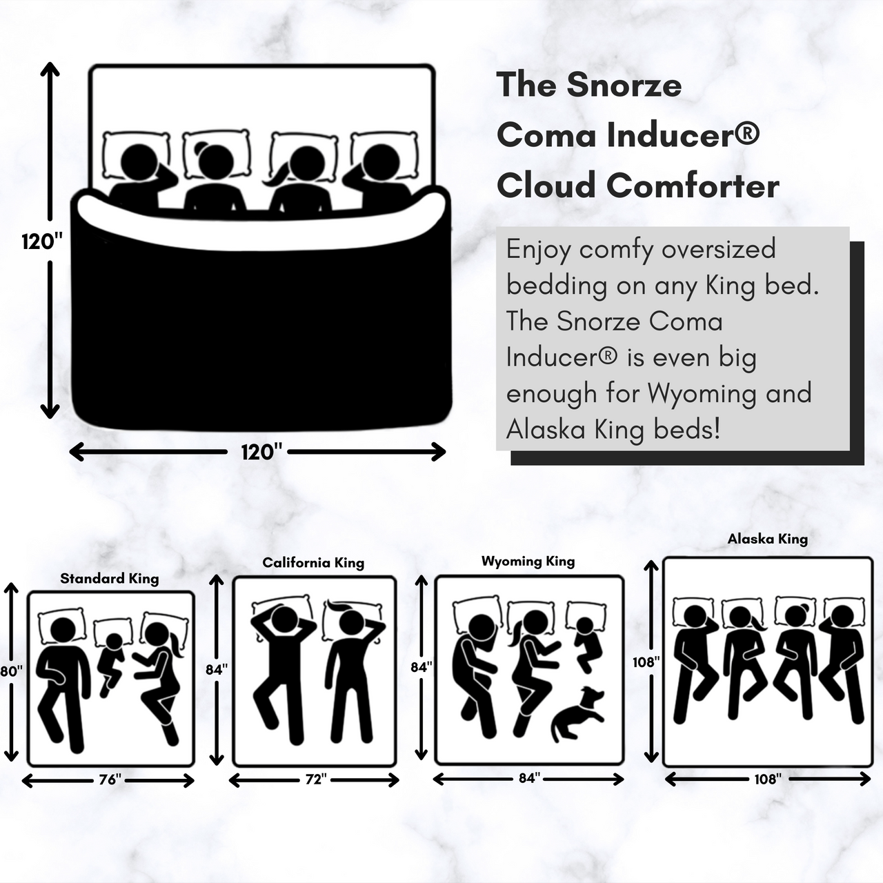 Snorze Cloud Comforter Set - Coma Inducer Oversized Bedding in Bronze Stone - Oversized Alaskan King
