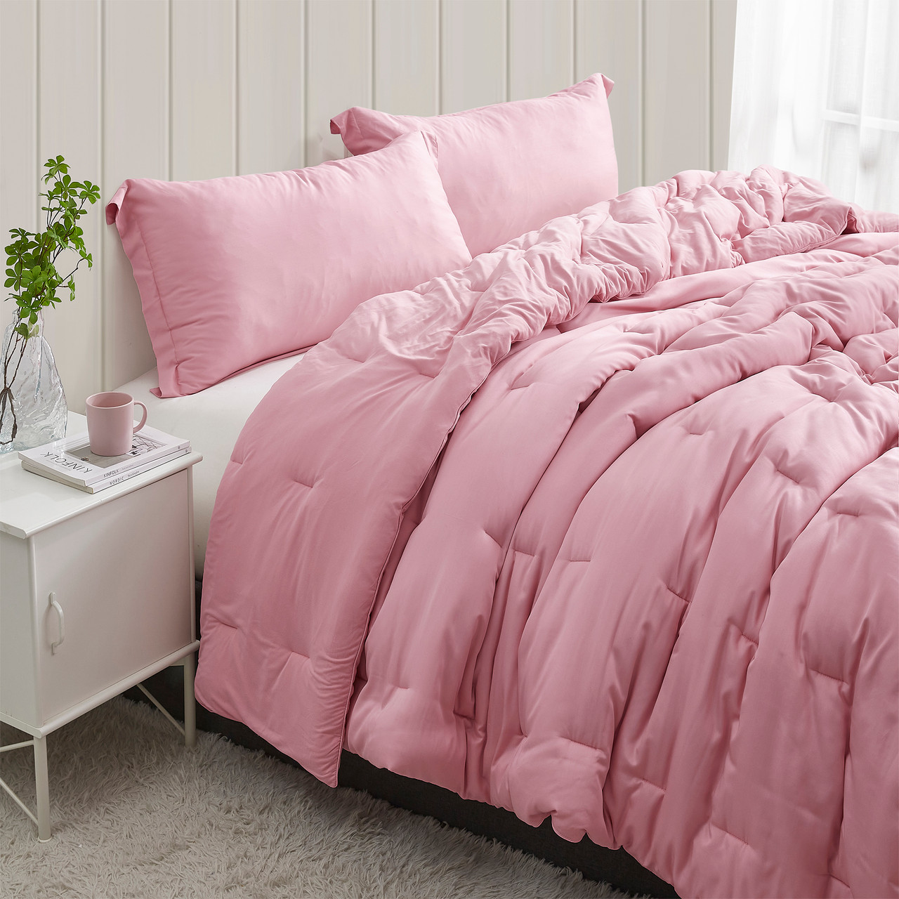 2pc Twin Kids'/XL Kids' Cottage Core Sara Lily Reversible Quilt Set Pink -  Lush Décor