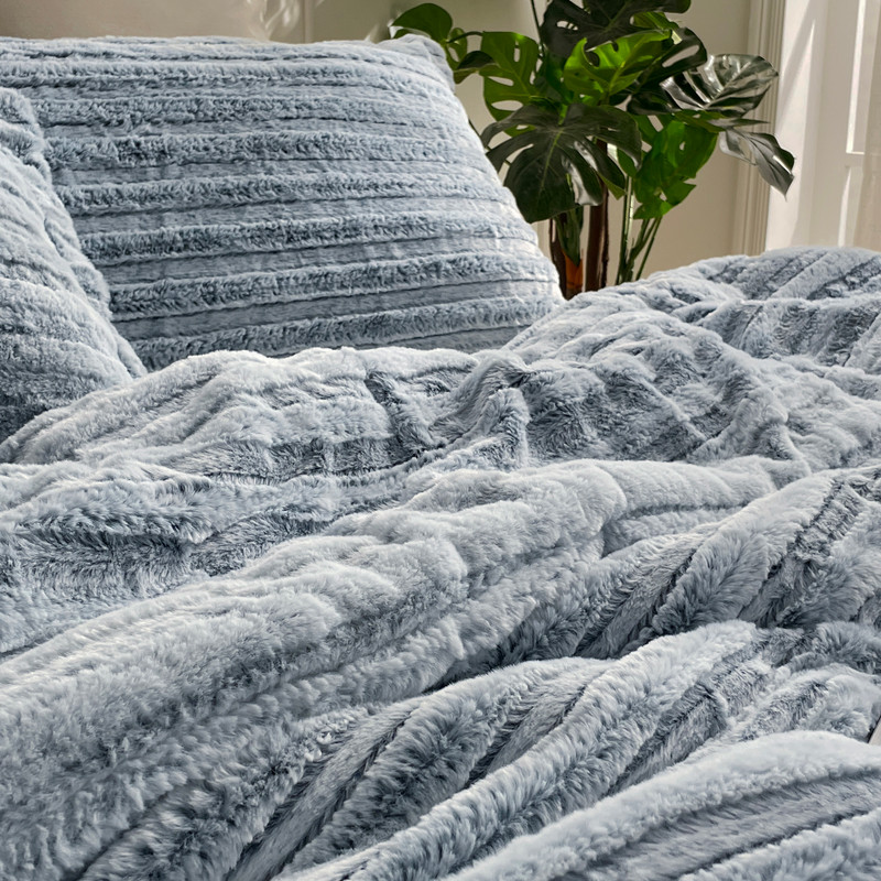 Softer than Soft - Coma Inducer® Oversized Comforter - Frosted Navy Stripe