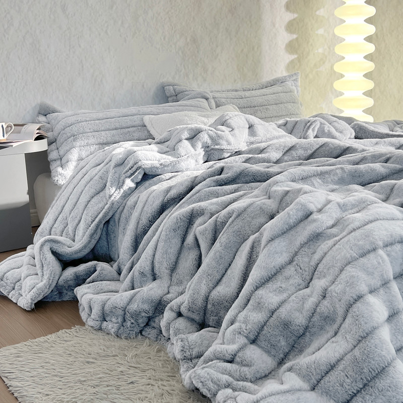 Softer than Soft - Coma Inducer® Oversized Comforter - Frosted Gray Stripe
