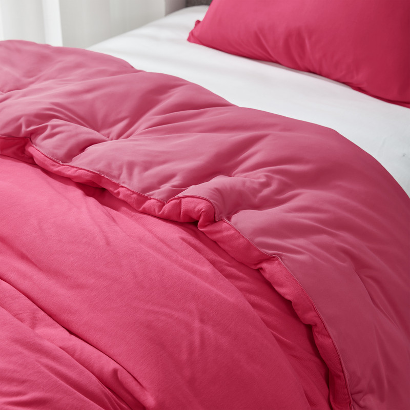 2 Piece Twin XL Bedding Set Includes True Twin Oversized Comforter and Matching Pink Standard Size Pillow Sham