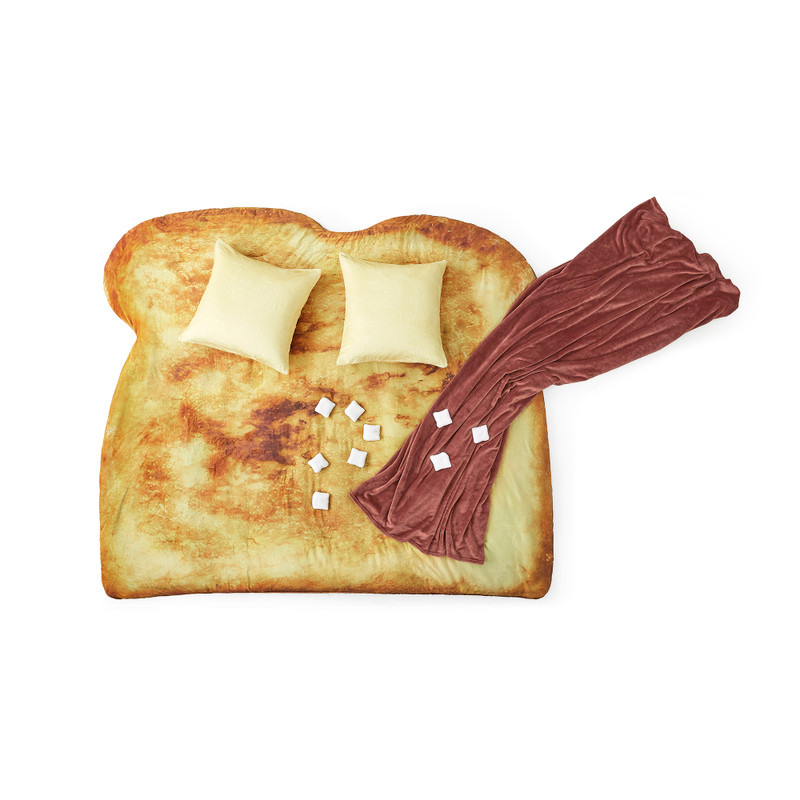 French Toast Bread Shaped Comforter for Queen or King Pillow Top Mattresses