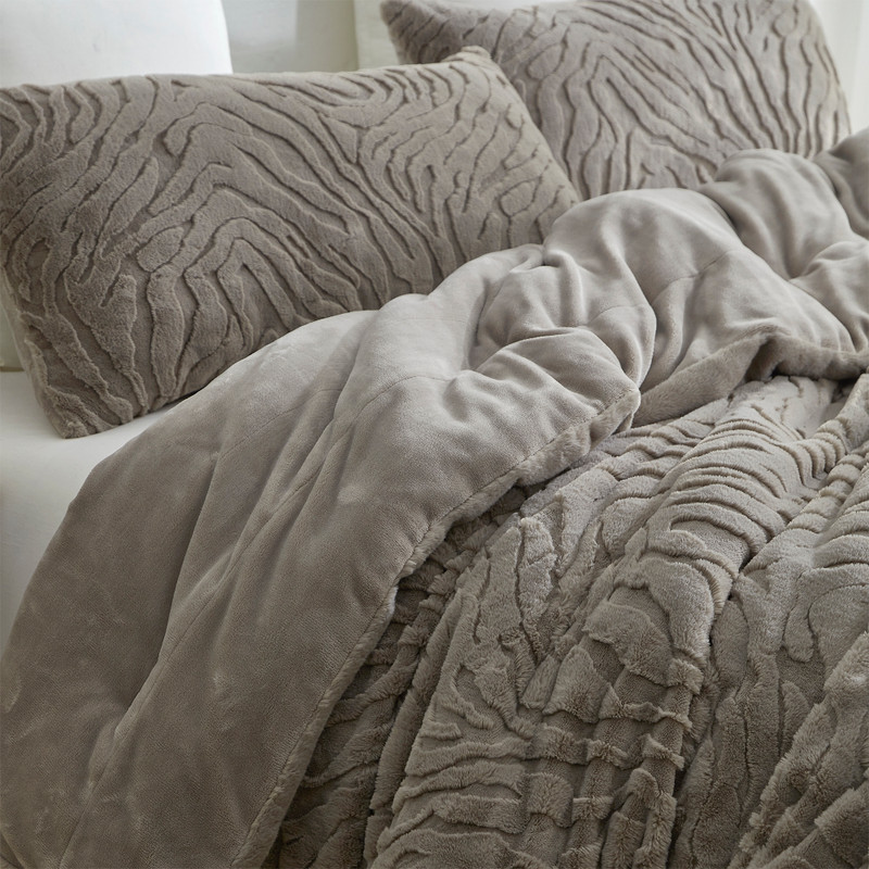 Faded Zebra - Coma Inducer® Oversized Comforter - Pepper Taupe Gray