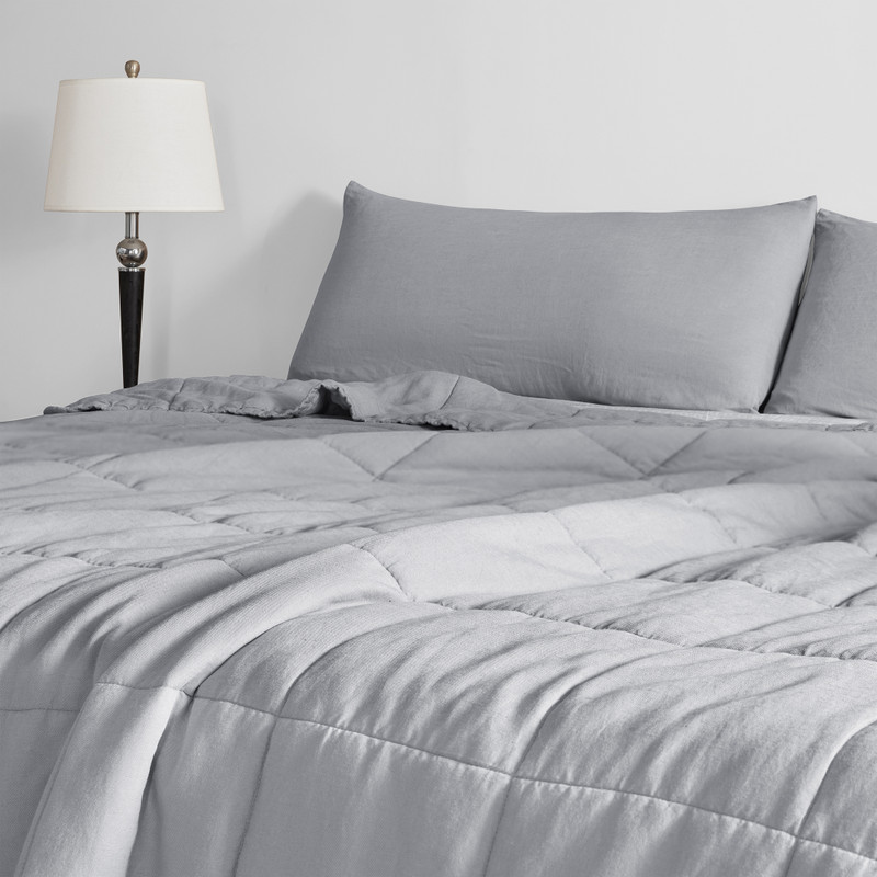 Dark Sky Reserve™ - Bamboo Linen Oversized Comforter - Portugal Made - Distressed Gray