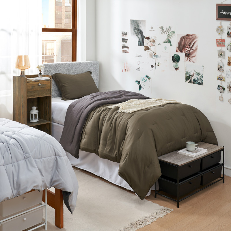 Easy to Match XL Twin, XL Queen, or XL King Bedding Accessories Medium Brown Bedding Set