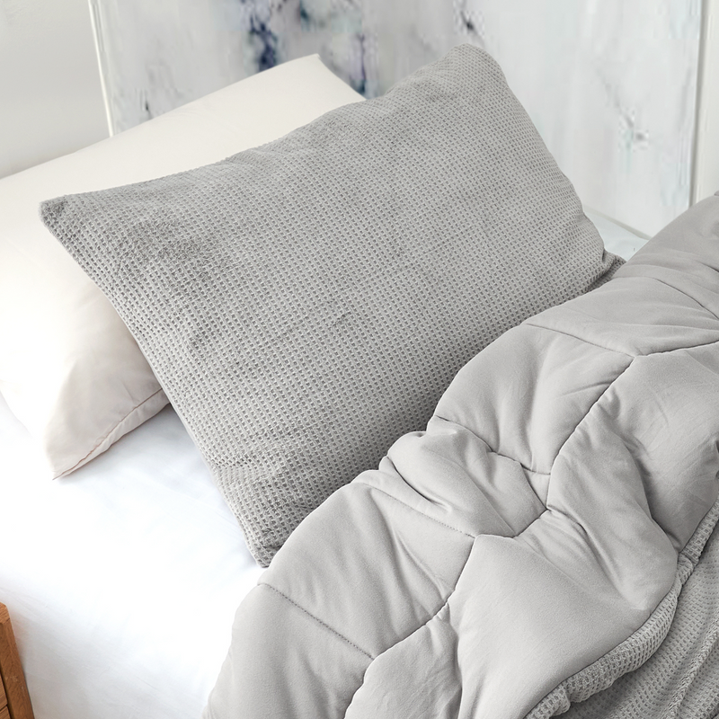 Super Soft Bedding Essentials Driftwood Gray Plush Shams for Standard or Queen Sized Pillows