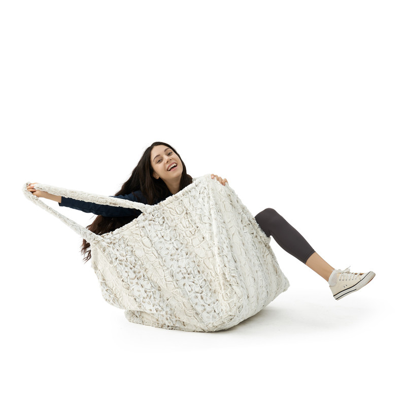 Unique Storage Totes Plush Purse or Extra Large Overnight Bag Made with Luxury Plush Fabric